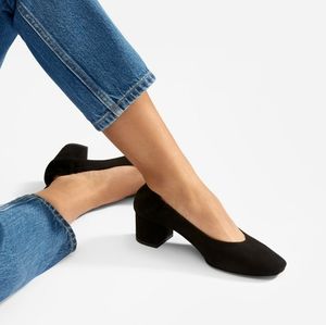 Everlane Day Heel Black Suede